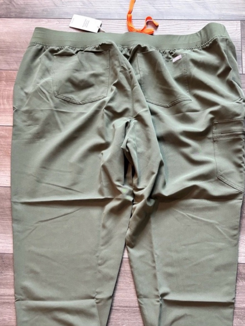 Figs Olive High-waisted Yola with Yoga Pants with Orange Drawstring 4XL - Picture 2 of 2